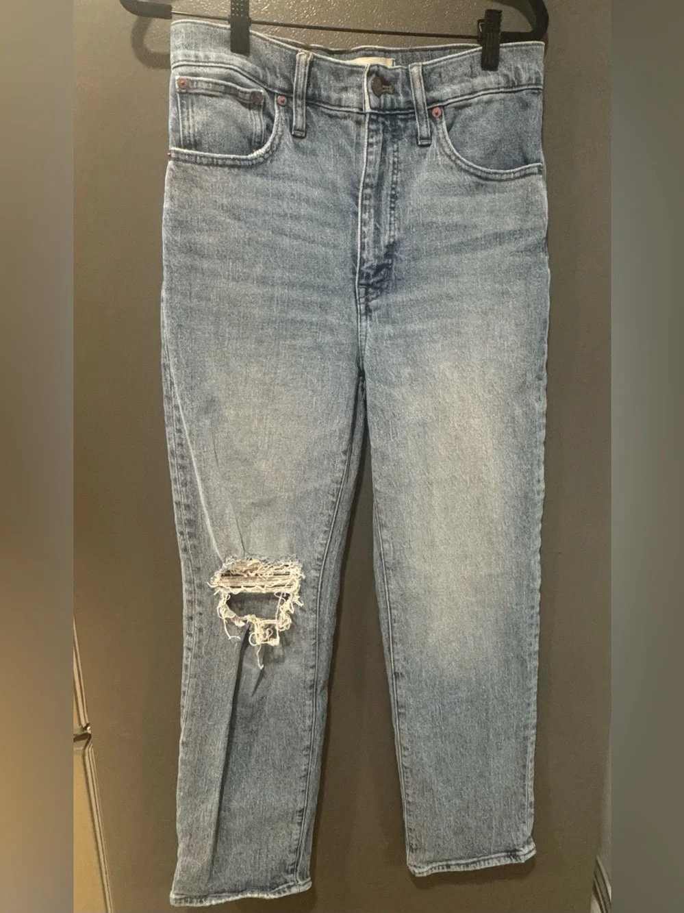Madewell High-Rise Light Blue Distressed Jeans Size 28